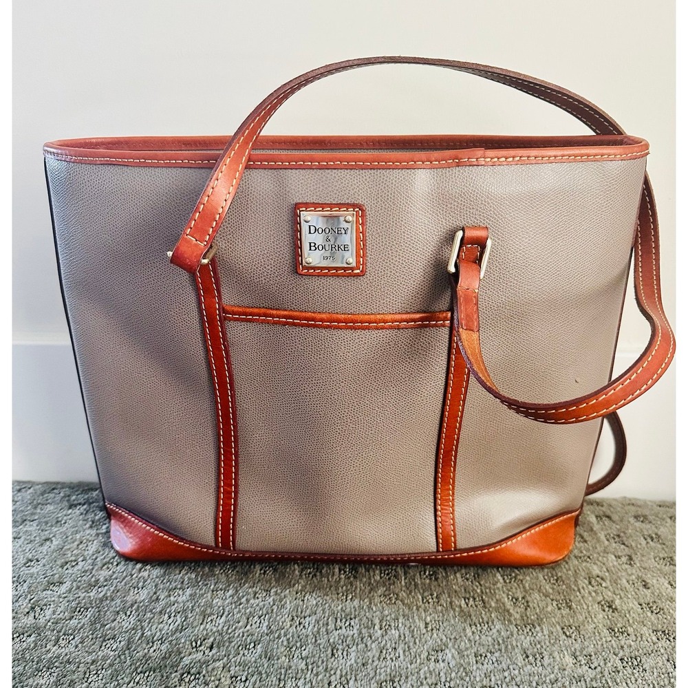 Dooney & Bourke Cynthia Shoulder Tote Bag Large Olive Grey Good